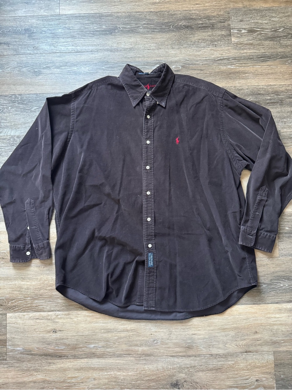 Vtg Ralph Lauren the blaire button down corduroy Shirt with Red Pony sz XL